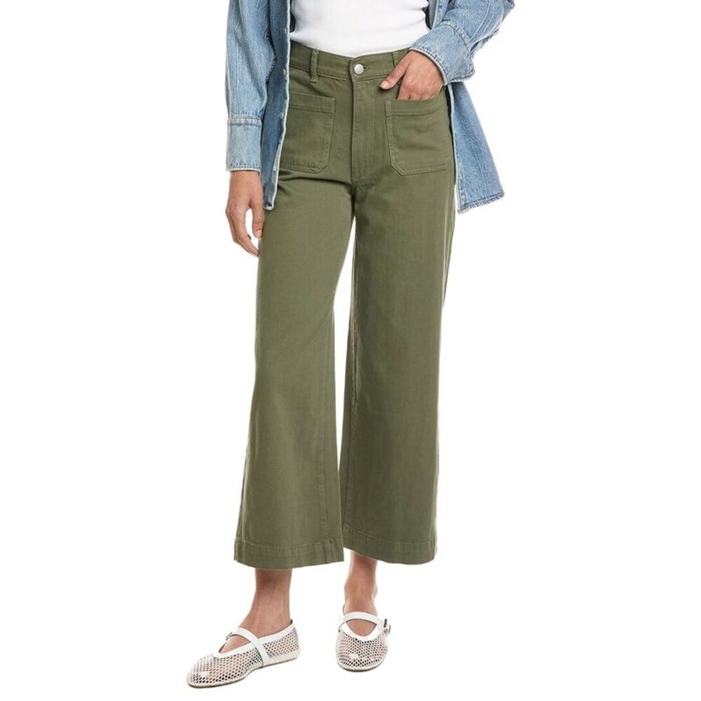 Dl1961 Womens Hepburn Fern Wide Leg Jean, Green